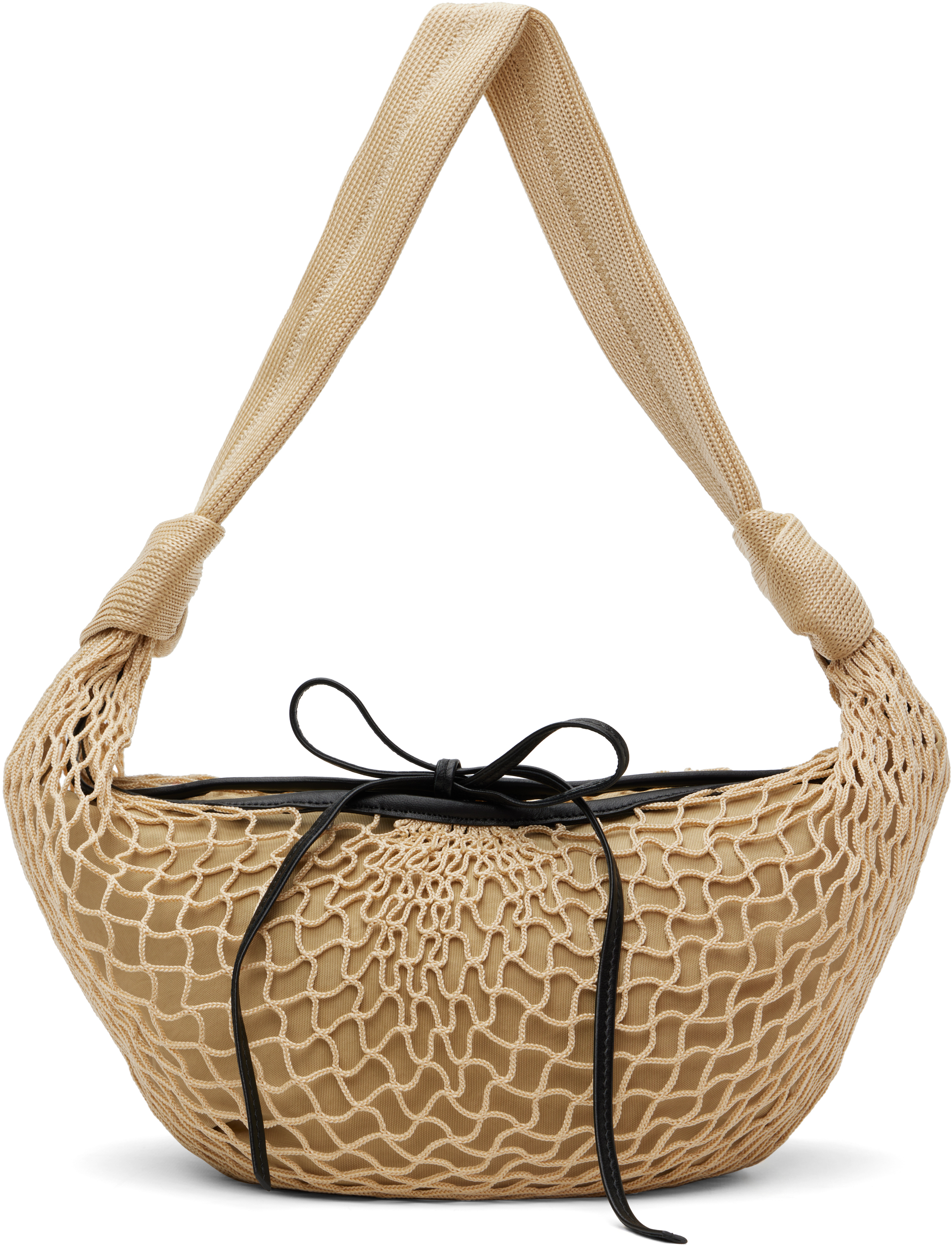 LEMAIRE: Beige Fortune Croissant Filt Bag | SSENSE