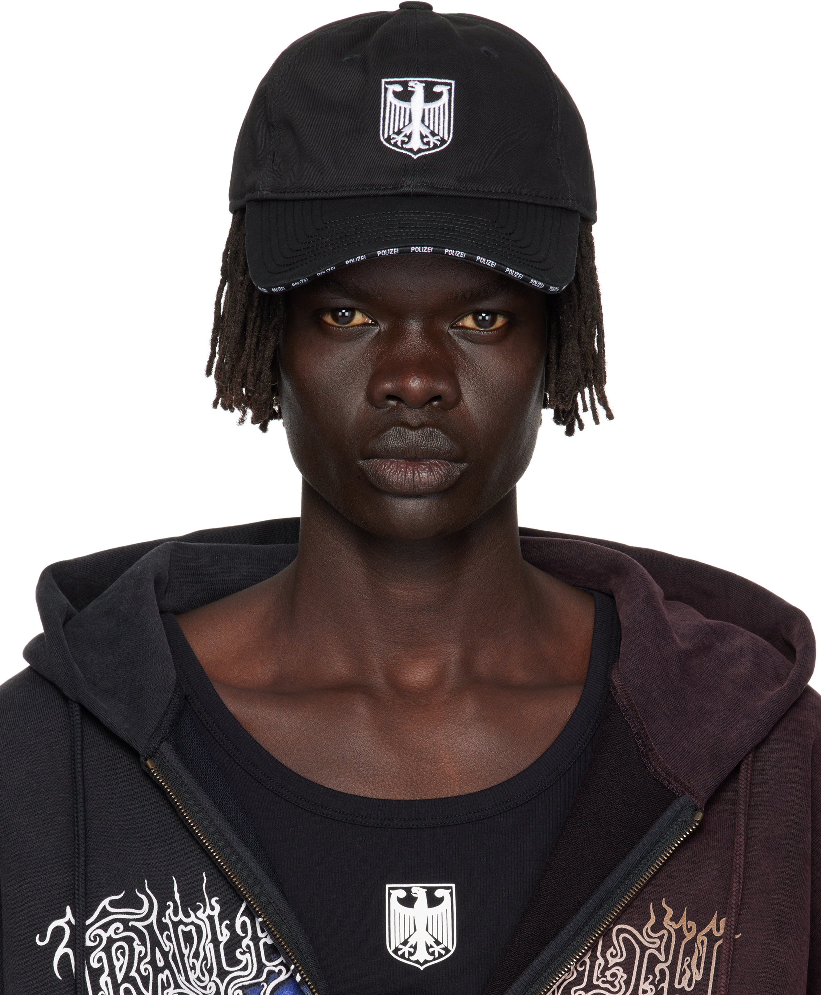 VETEMENTSのブラック 'Polizei' キャップがセール中