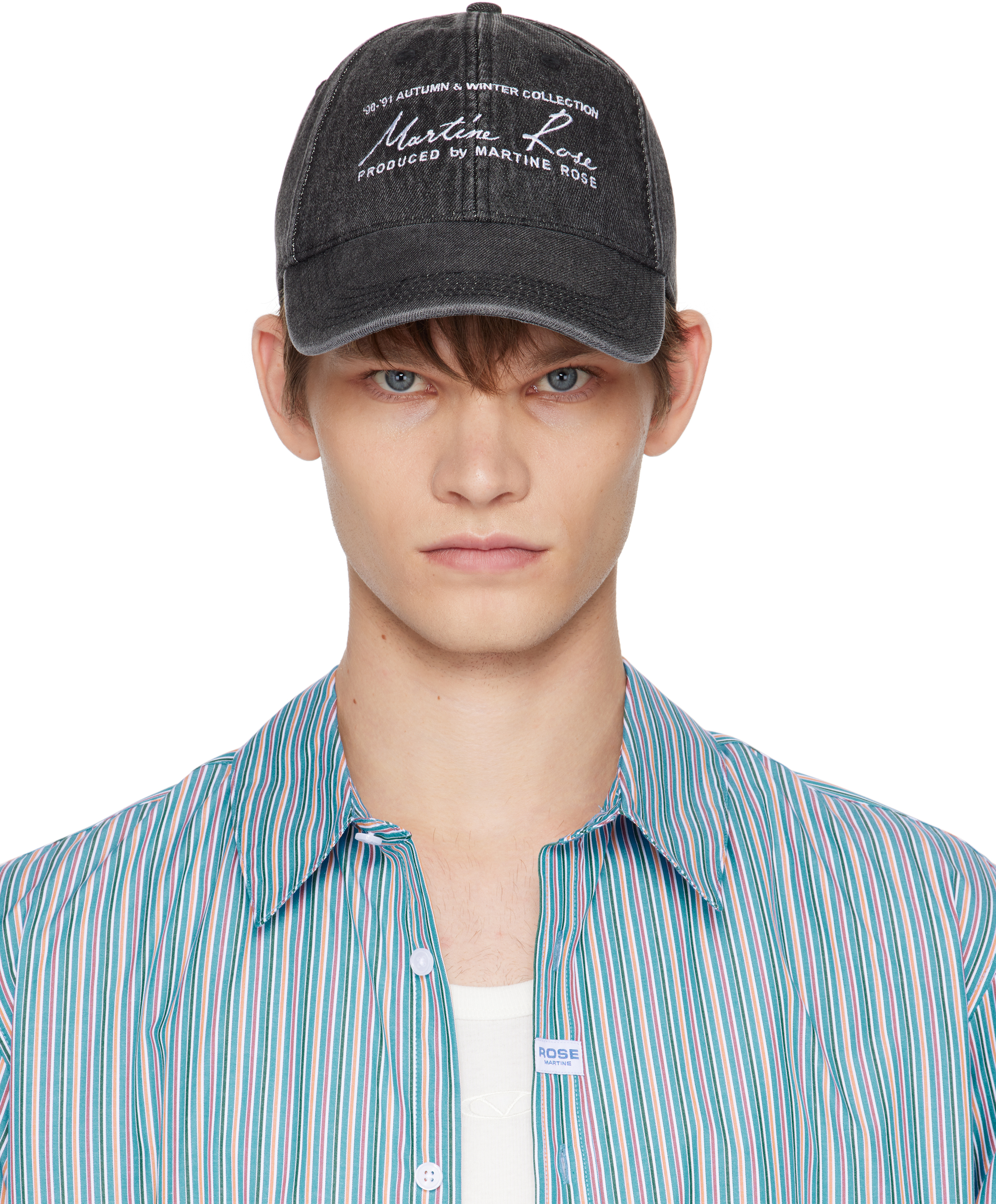 Black Signature Cap by Martine Rose on Sale