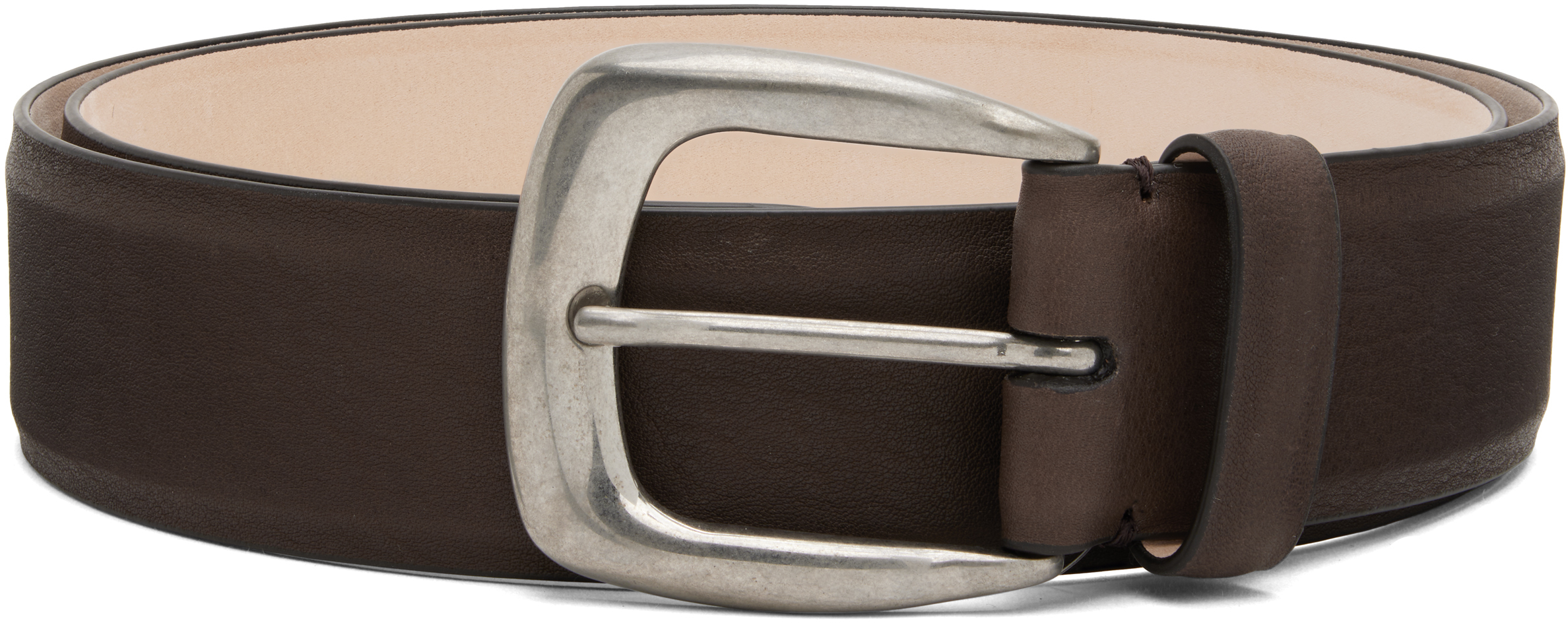 Maison Margiela: ブラウン ピンバックル ベルト | SSENSE 日本