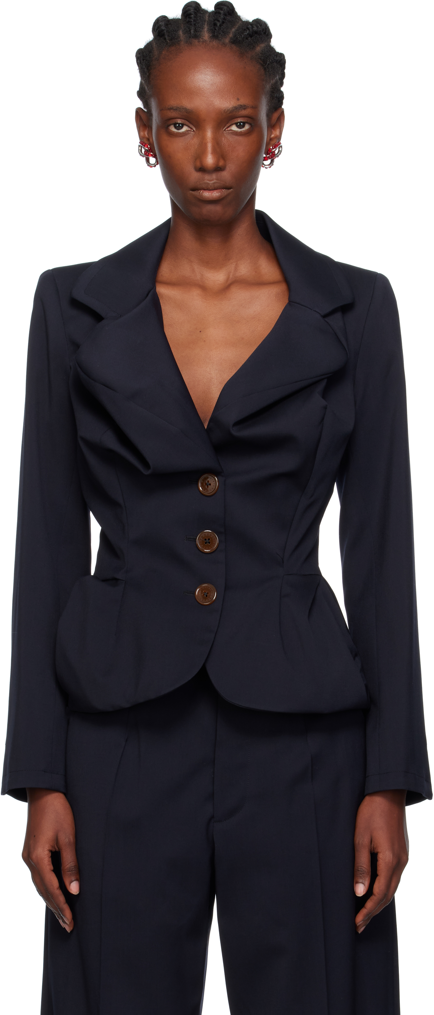 Navy Drunken Blazer by Vivienne Westwood on Sale