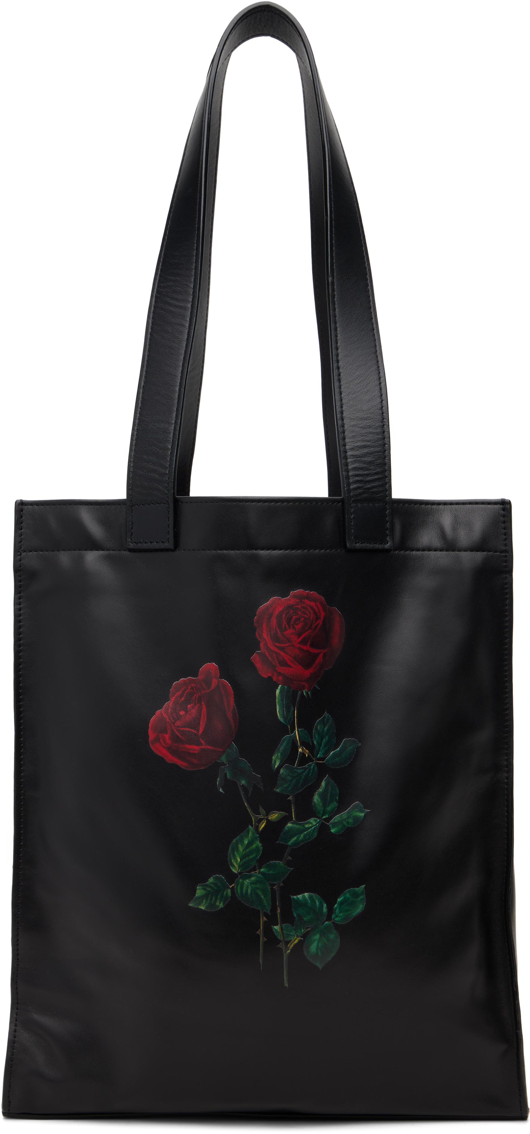 ERNEST W. BAKER: ブラック Rose Print トートバッグ | SSENSE 日本