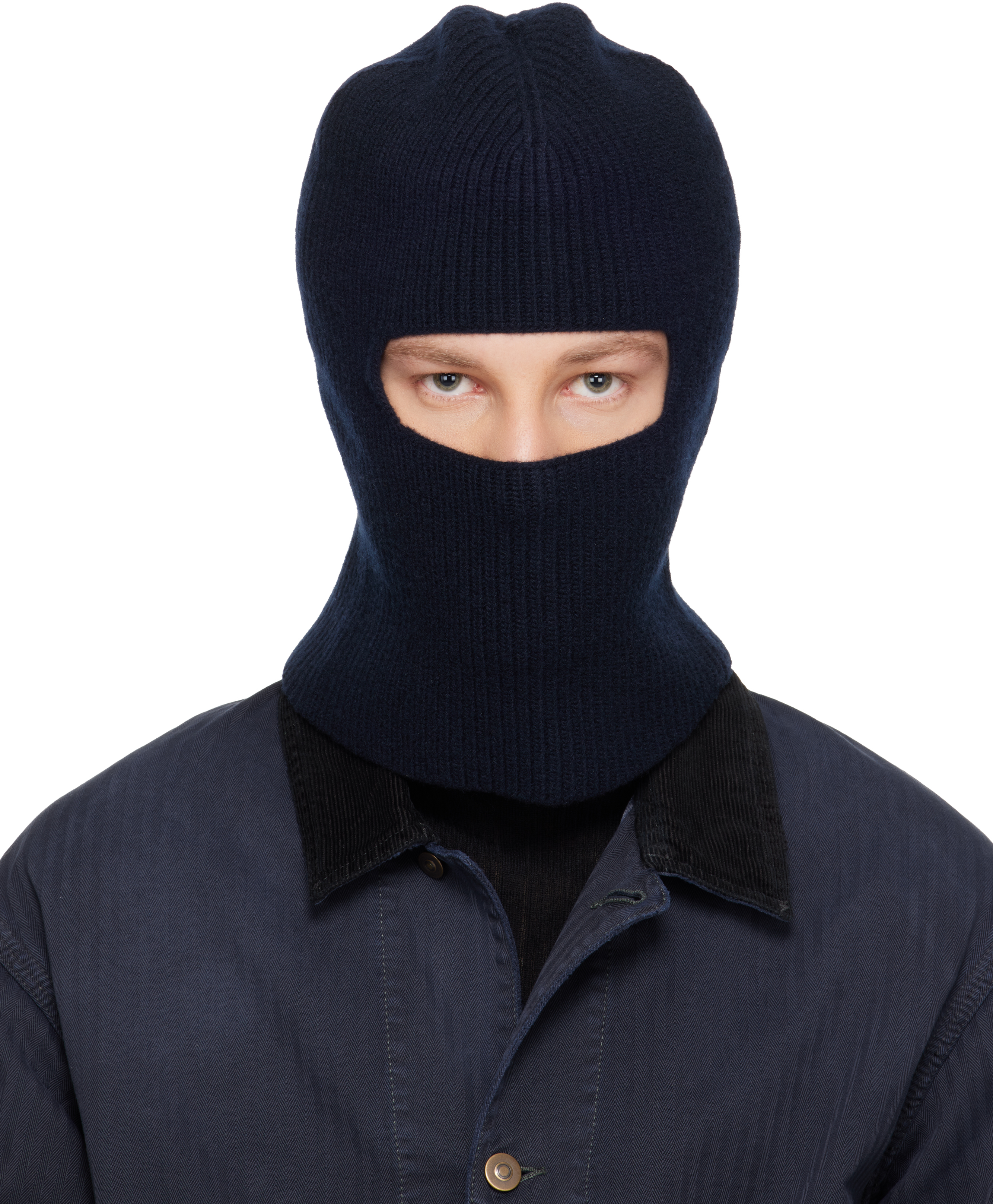 Maison Margiela: Navy Virgin Wool Balaclava | SSENSE