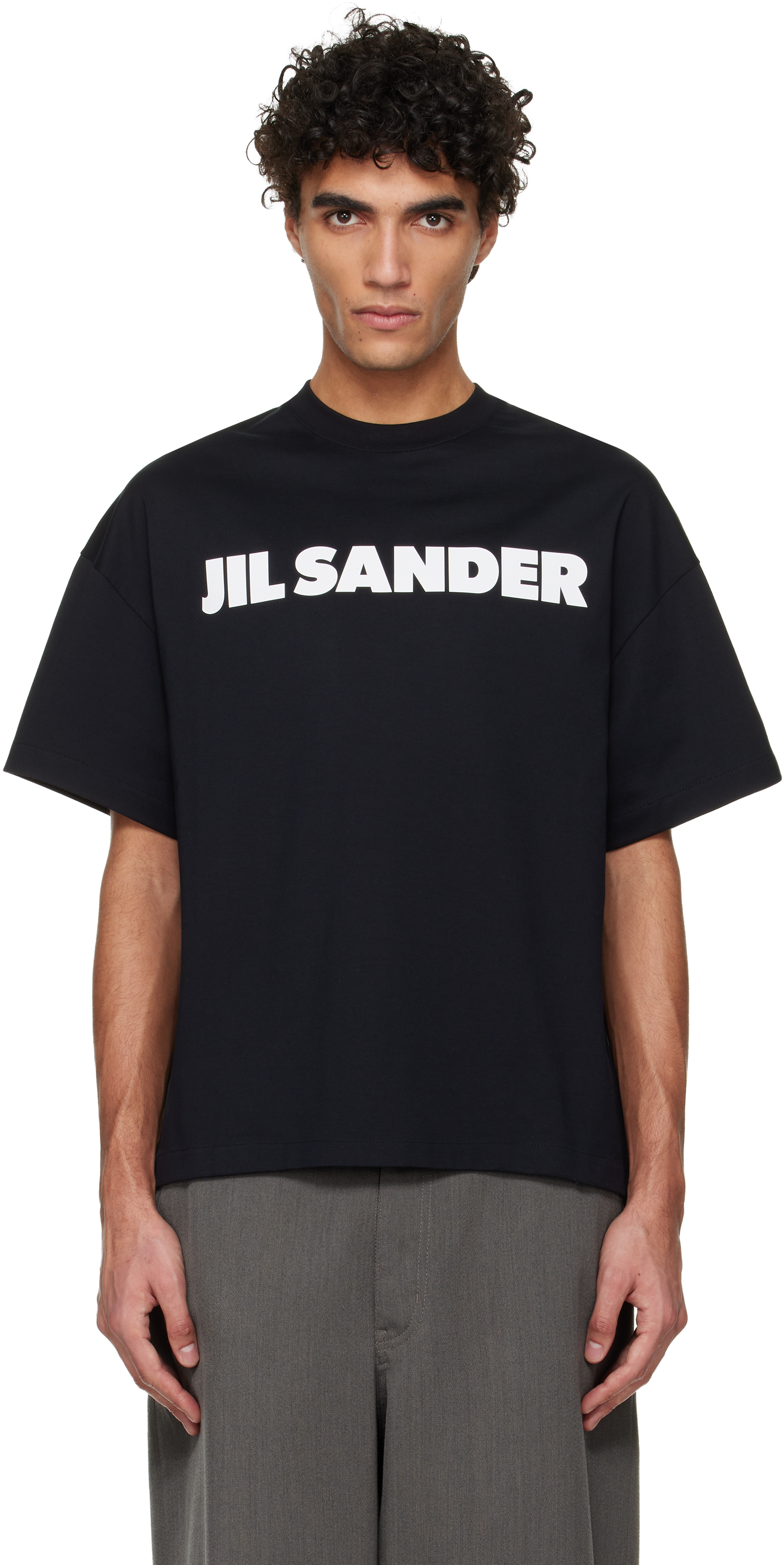 Jil Sander: Black Logo T-shirt | SSENSE