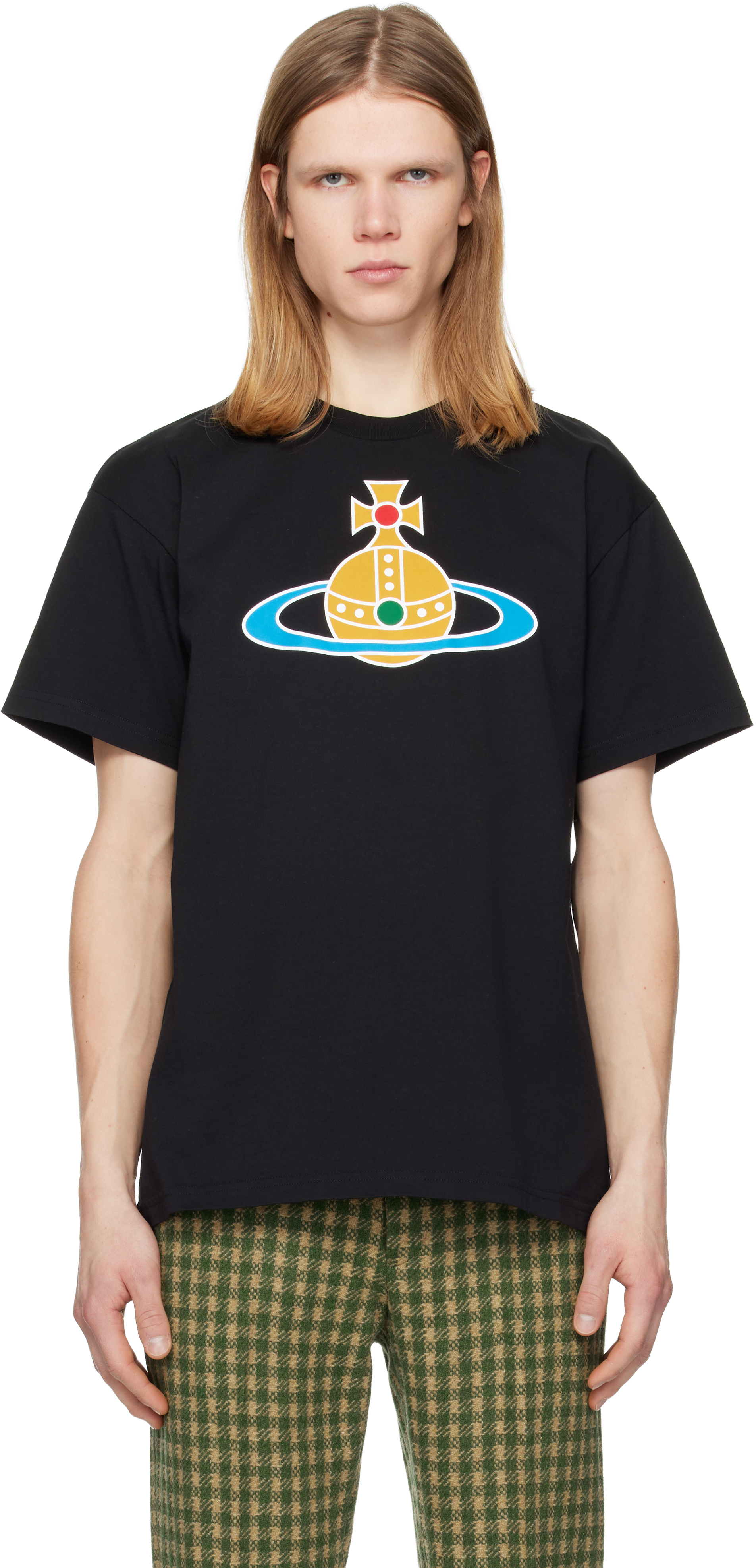 Vivienne Westwood: ブラック Orb Classic オーバーサイズ Tシャツ