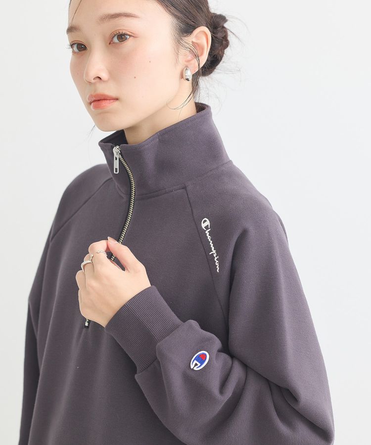 チャンピオン emaeハーフジップ裏毛プルオーバー/earth music&ecology