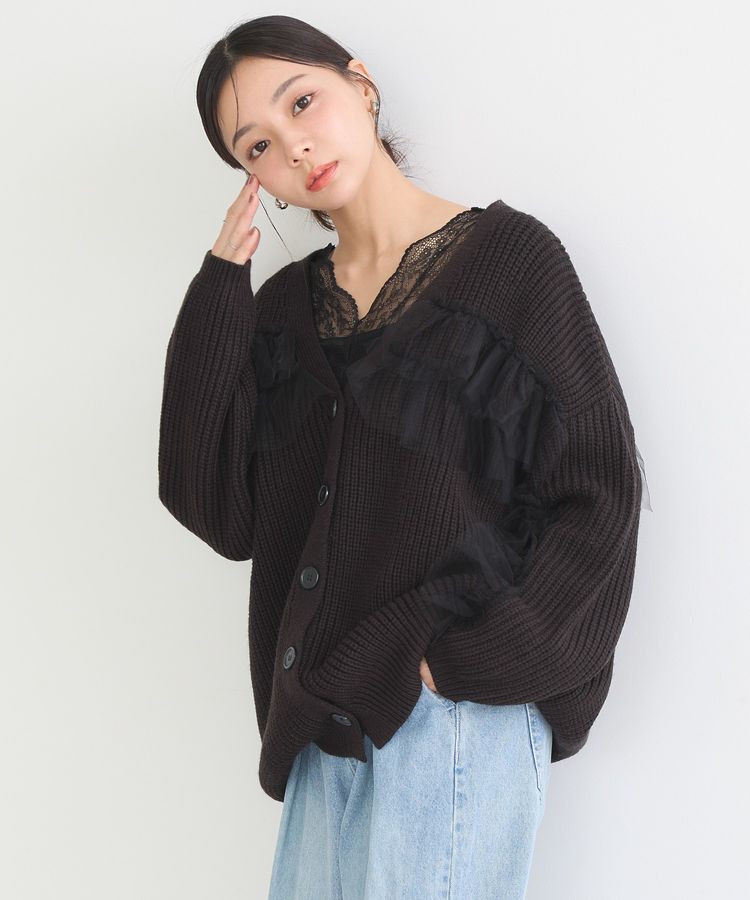 チュールフリルカーディガン/earth music&ecology（アース