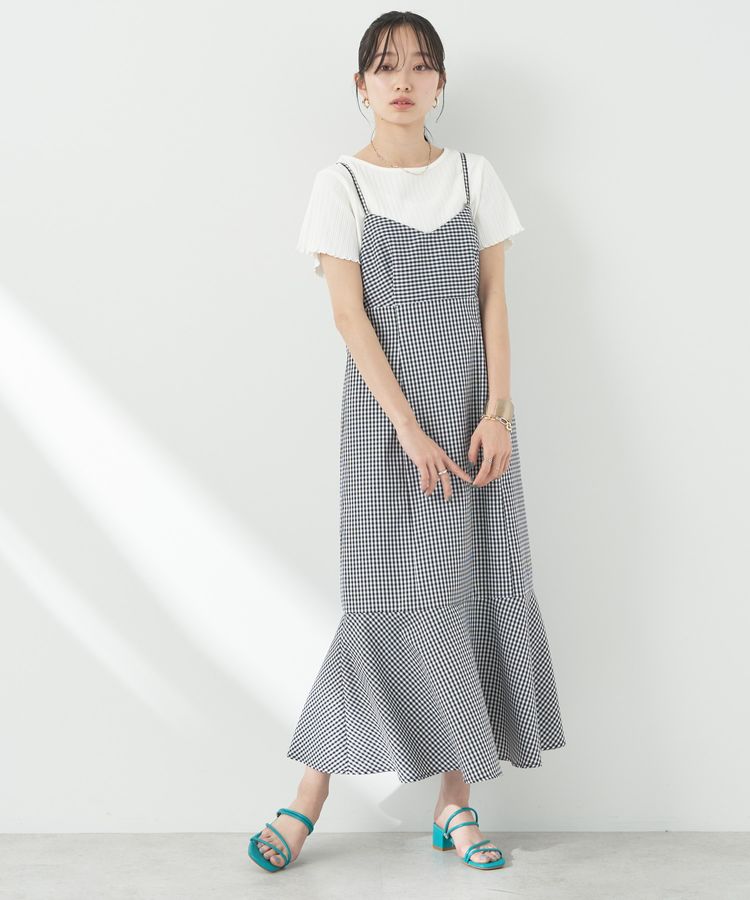 チェックマーメイドキャミワンピース/earth music&ecology（アース