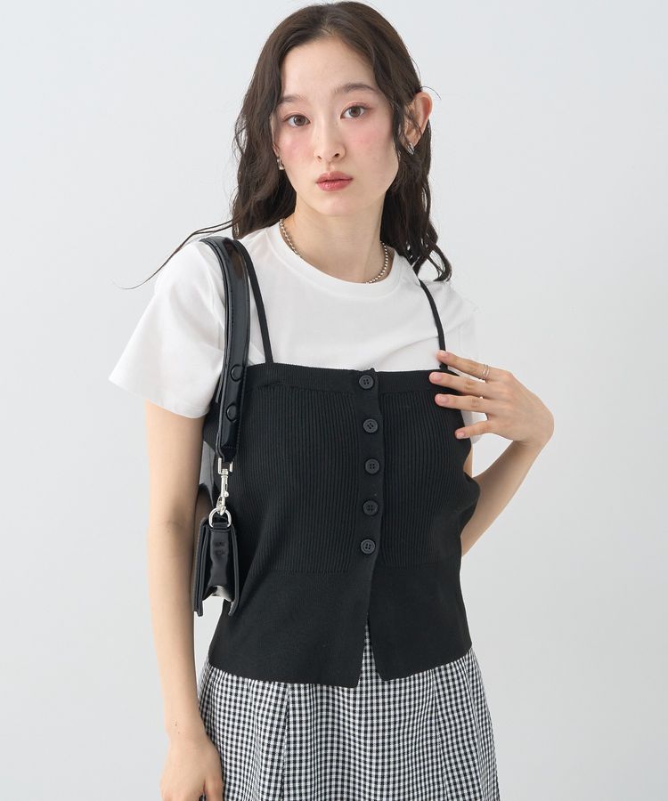 SET2点コンパクトTEE＋マルチwayニットビスチェ/earth music&ecology