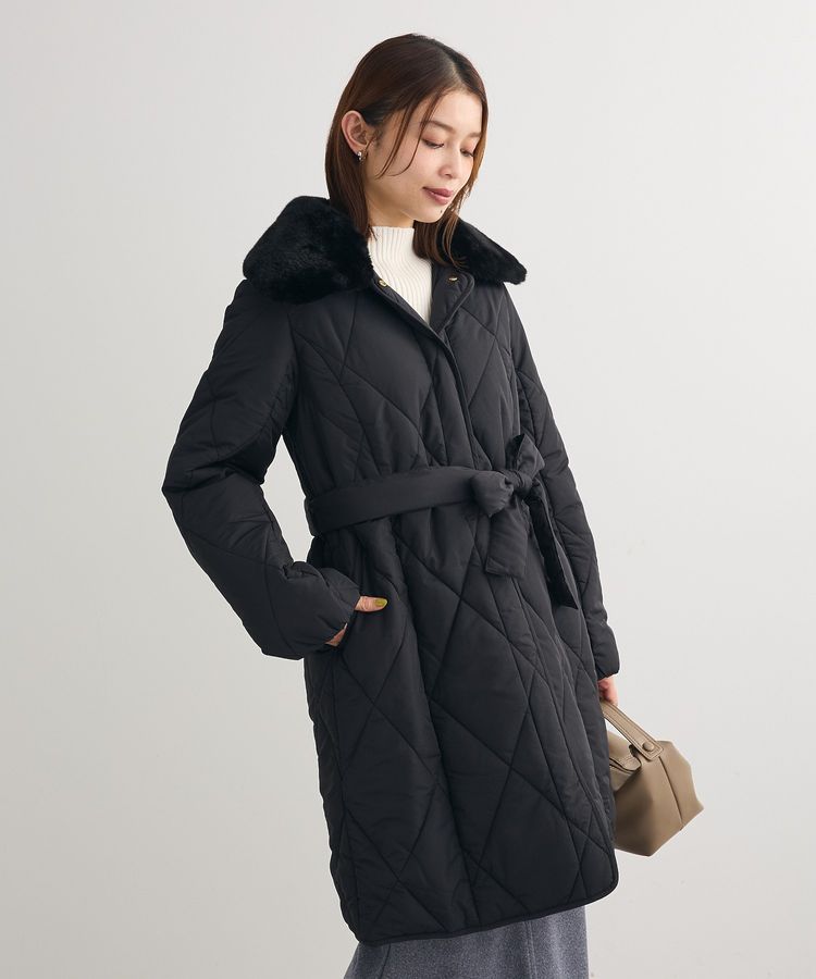 ファー衿ダイヤキルト中綿コート/Green Parks（グリーン パークス）の