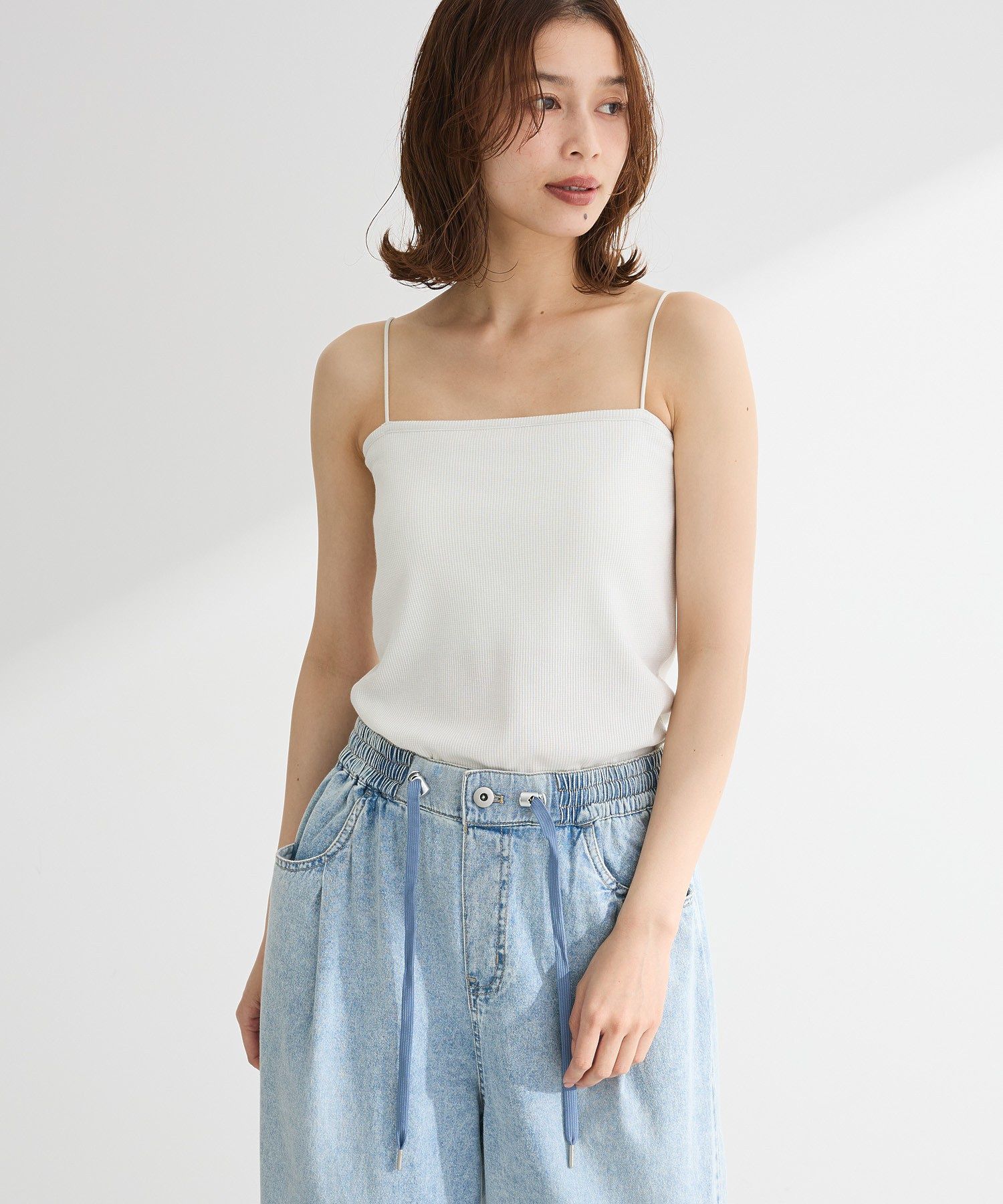 カップ付ラメリブベアトップ/Green Parks（グリーン パークス）の