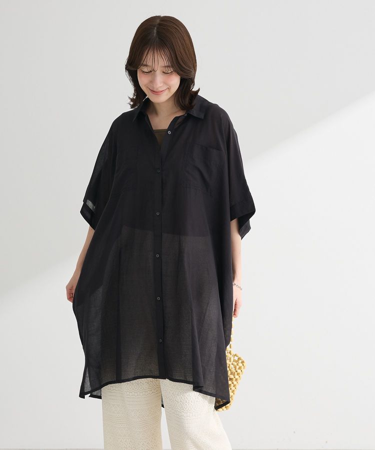 インド綿 ボイルポンチョチュニック/Green Parks（グリーン パークス