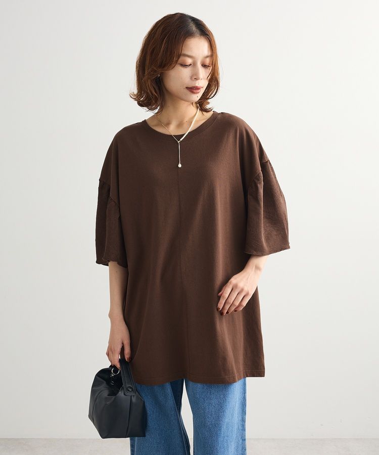 袖サテンドッキングチュニック/Green Parks（グリーン パークス）の