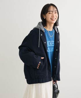 kasurira カスリラ 藍染め フード付き ジャケット ブルゾン ストライプ