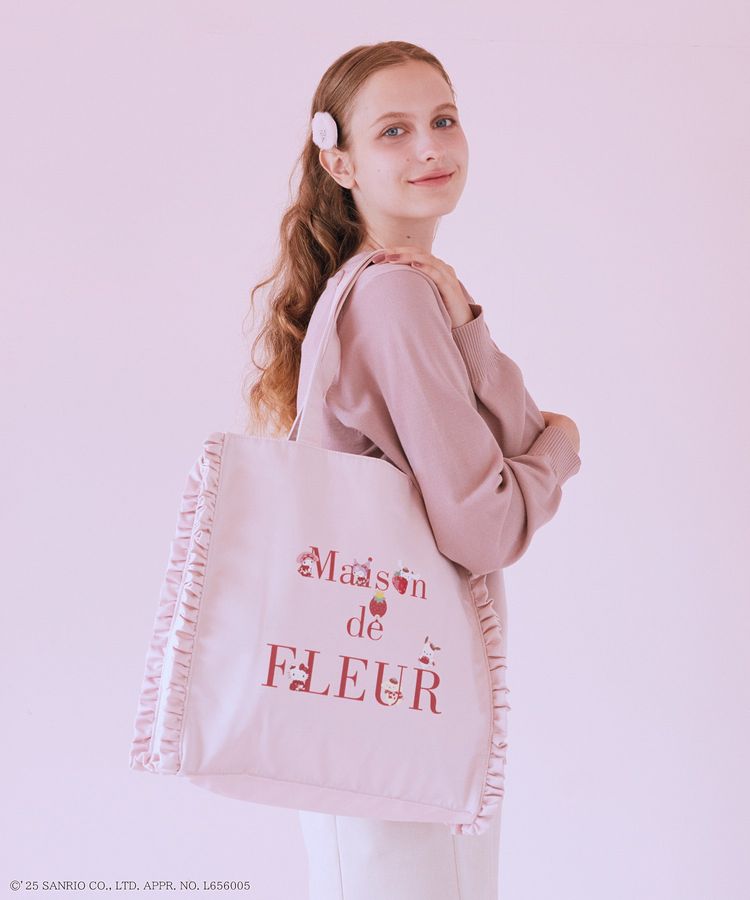 いちご新聞 フリルトートバッグ/Maison de FLEUR（メゾン ド フルール