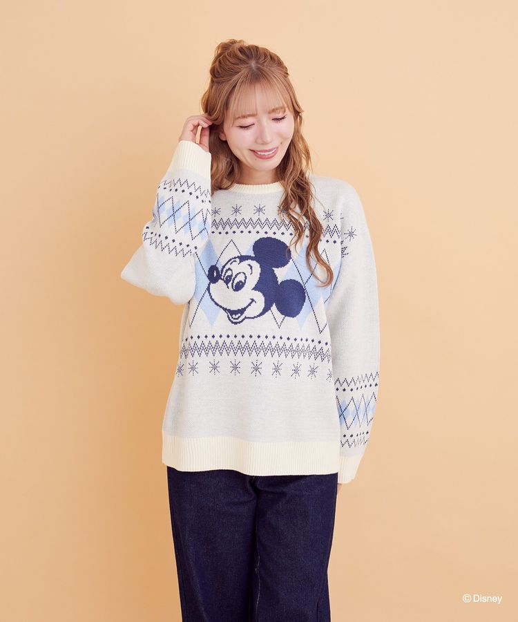 ミッキー/ミニー/アーガイルニットプルオーバー/Areeam（アリーム）の