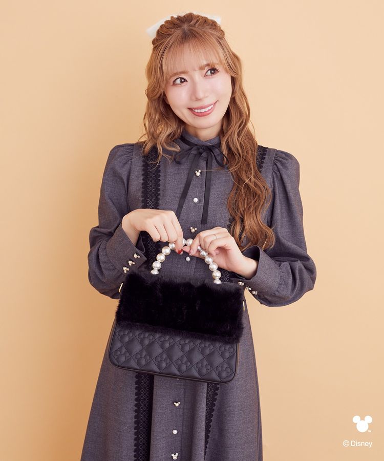 ミッキー/ファー付きキルティングバッグ/Areeam（アリーム）の