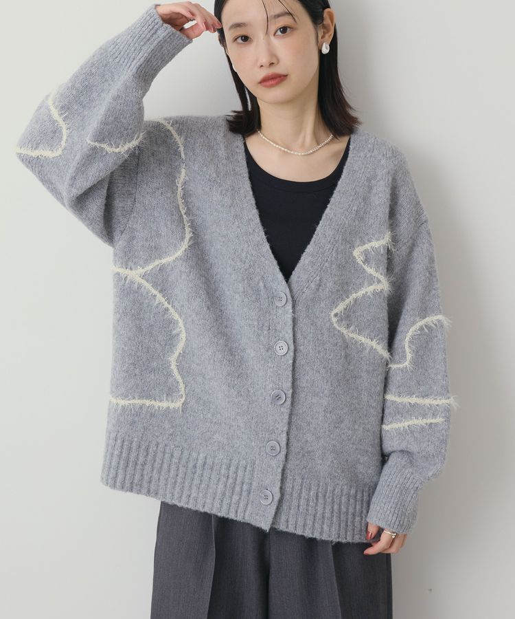 ニュアンスライン柄Vネックカーディガン/AMERICAN HOLIC（アメリカン