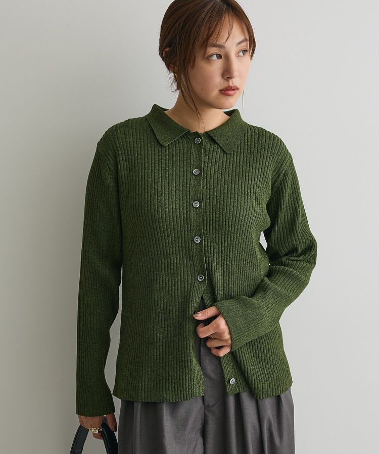 ミックスカラーポロ襟ニットカーディガン/CRAFT STANDARD BOUTIQUE