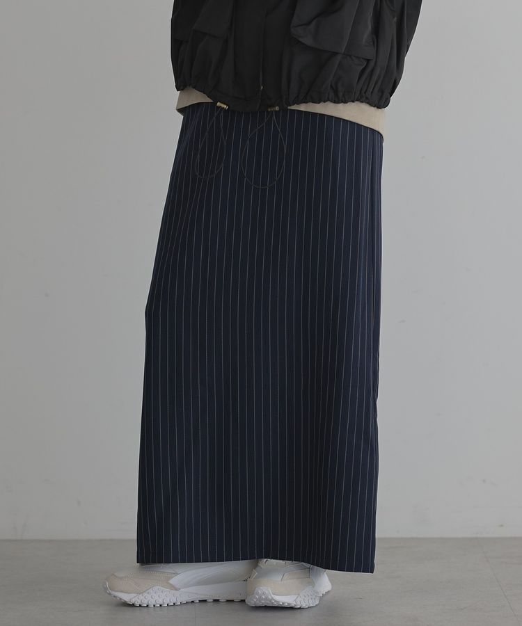 ネイビーストライプロングタイトスカート/GARAGE OF GOOD CLOTHING
