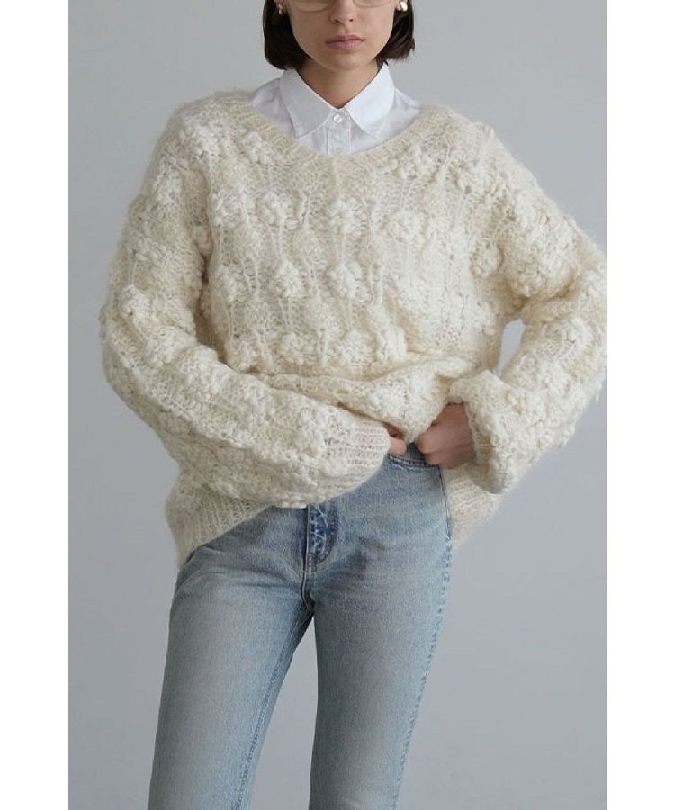 CLANE】BUMPY OVER V NECK KNIT TOP/GARAGE OF GOOD CLOTHING