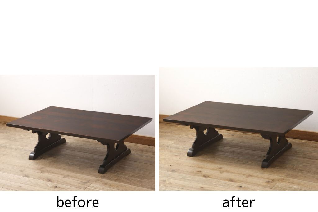 北海道民芸家具 HM410座卓 ローテーブル 再塗装済 USED 【公式通販】