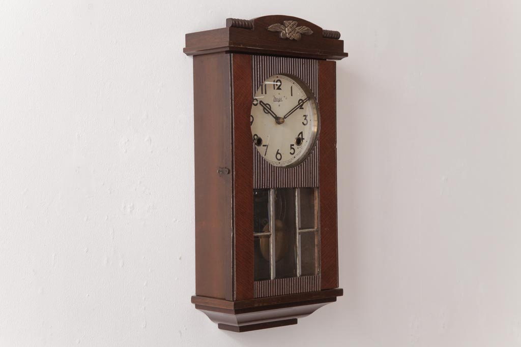 アンティーク 明治時計社 柱時計 手巻式 アンティーク 明治時計社 柱