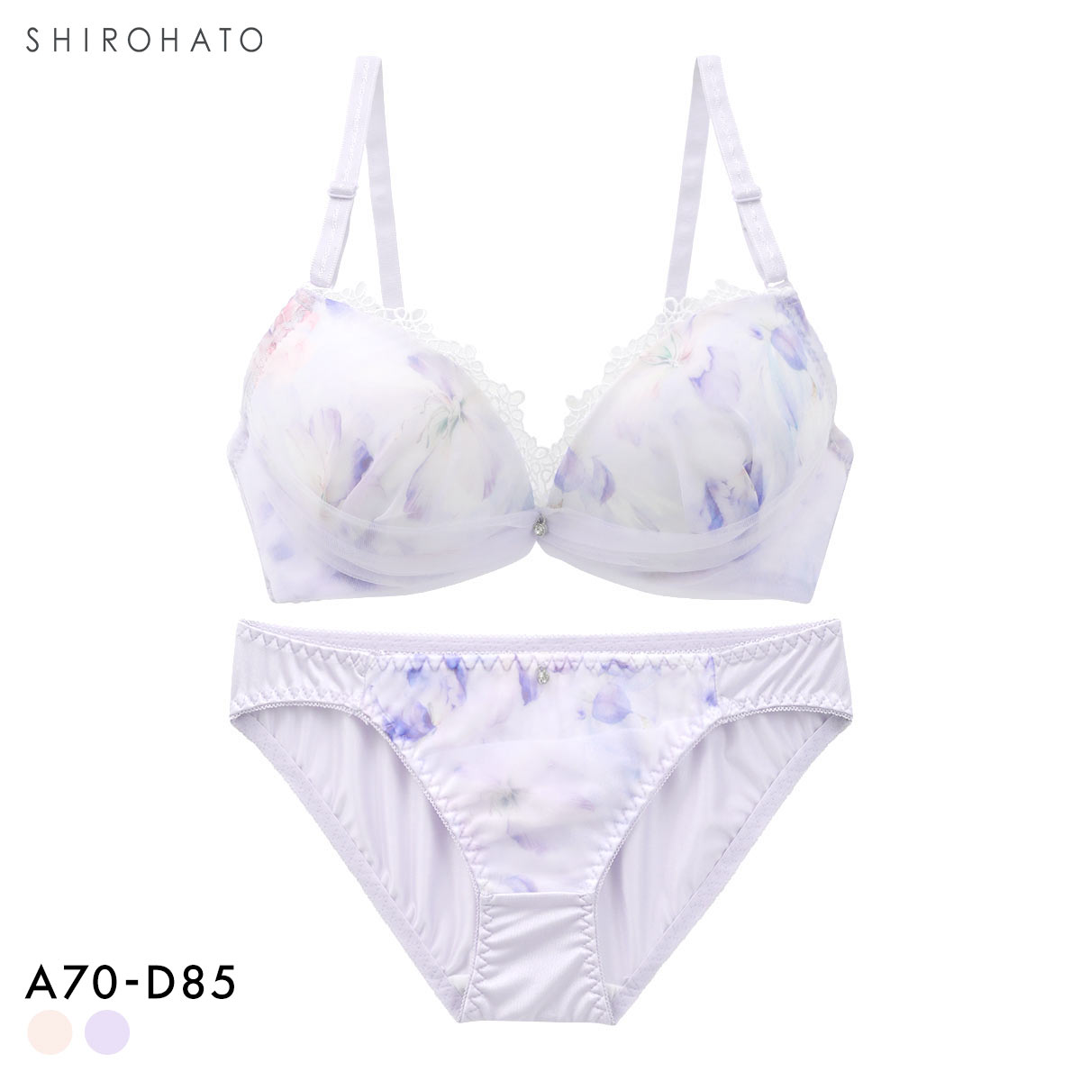 ピュアシェリ フラワープリントシフォン ブラセット ABCD70-85