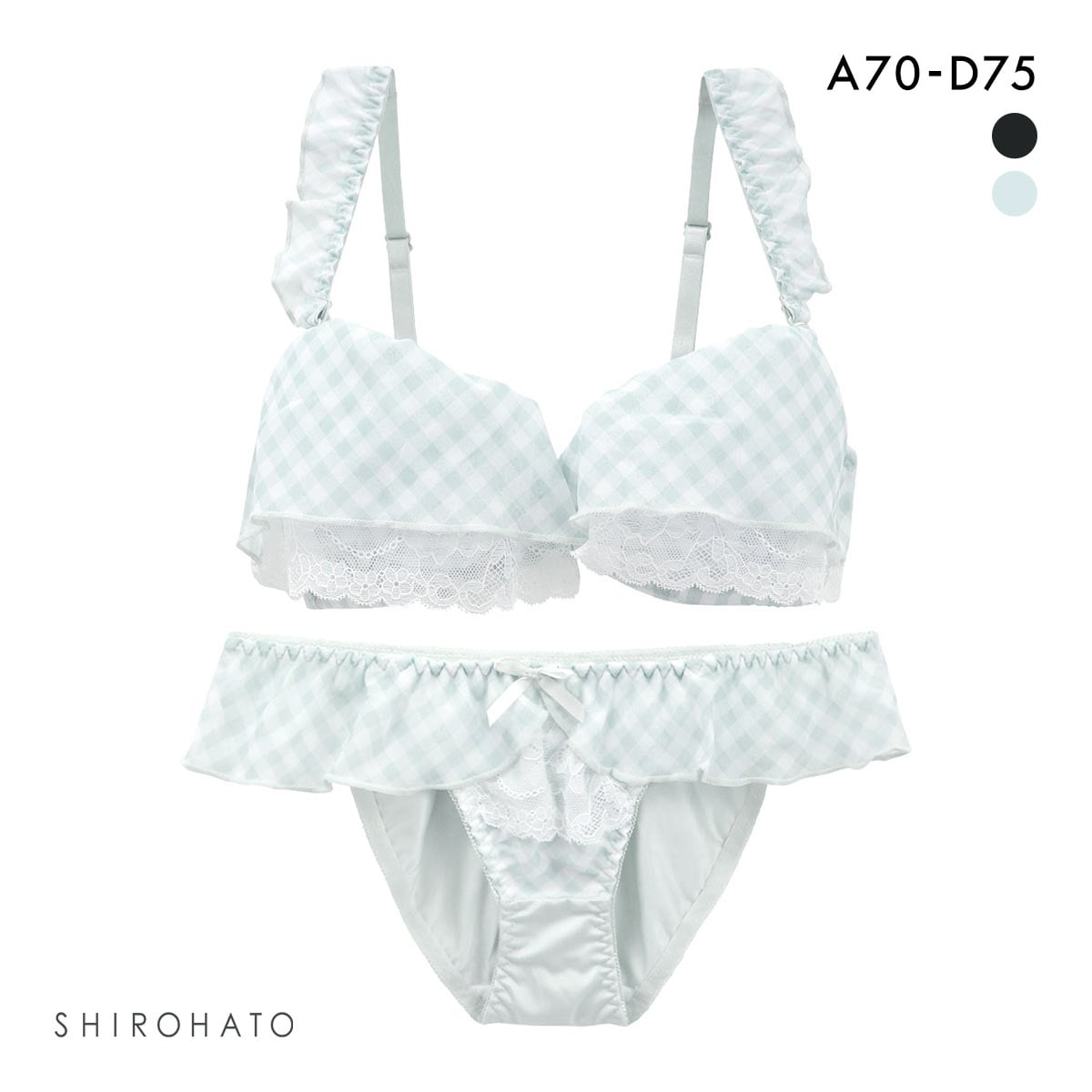 ピュアシェリ ギンガムチェックシフォンフリル ブラセット ABCD 盛り