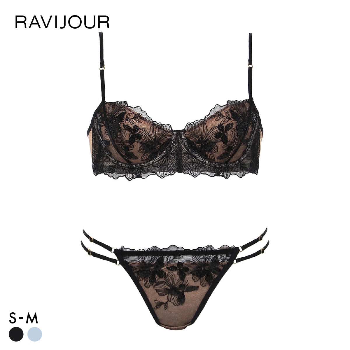 ラヴィジュール MINAMOコラボ グロウレース ブラ＆Tバックセット