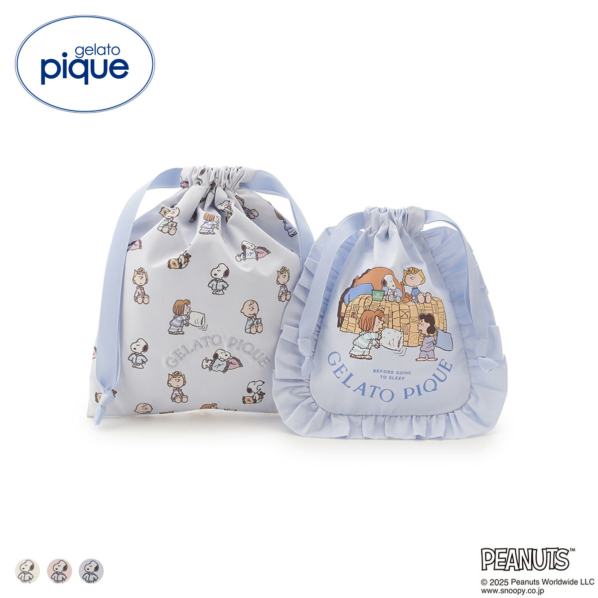 ジェラートピケ PEANUTS オリジナルアート巾着セット ジェラピケ