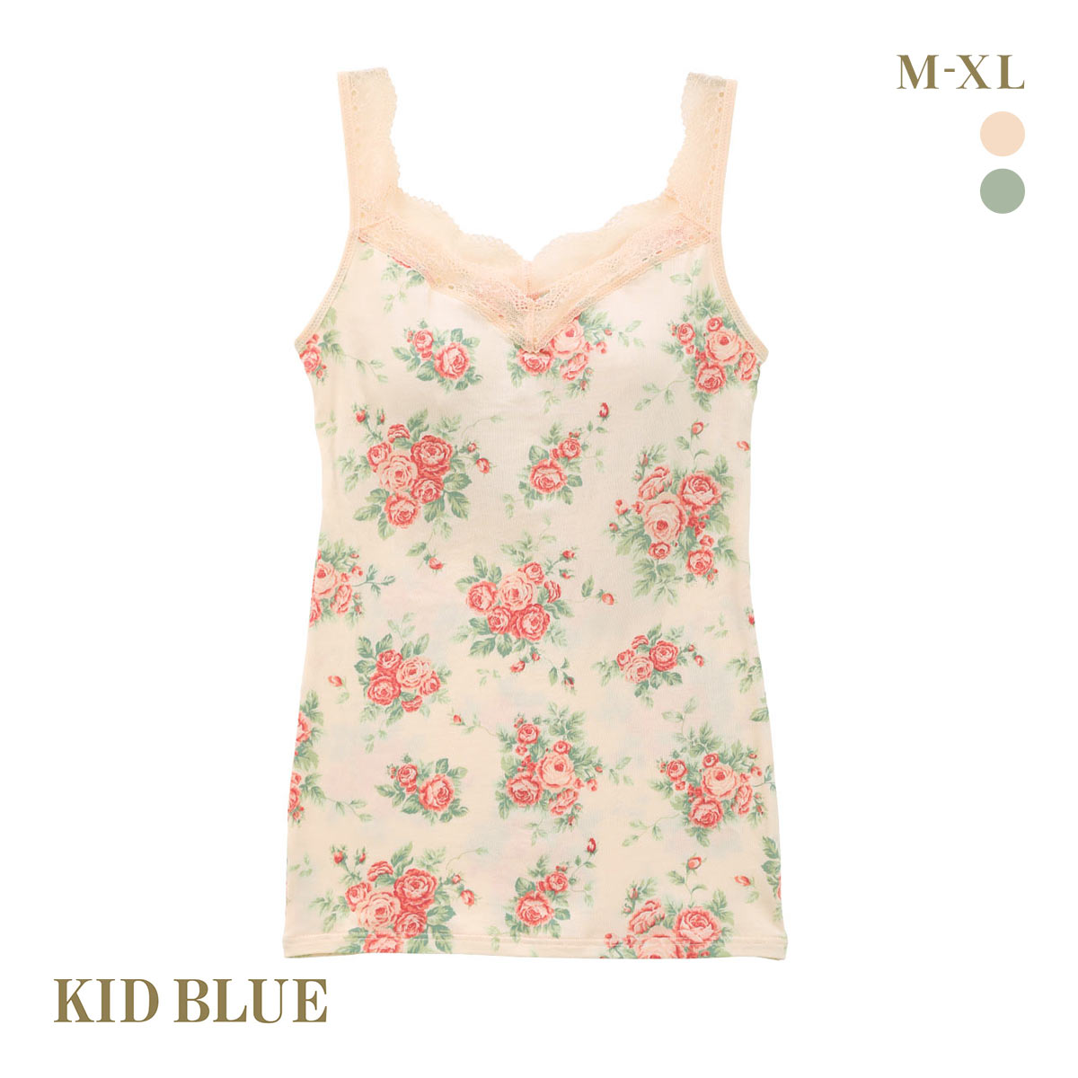 キッドブルー 25オータムローズ カップ付き キャミソール レディース