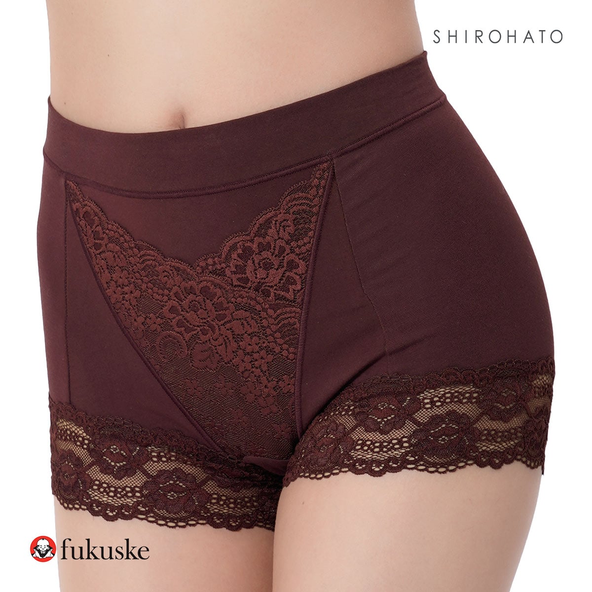 福助 Fukuske 集中美腹メイク 1分丈ショーツ やや深ばき フロント