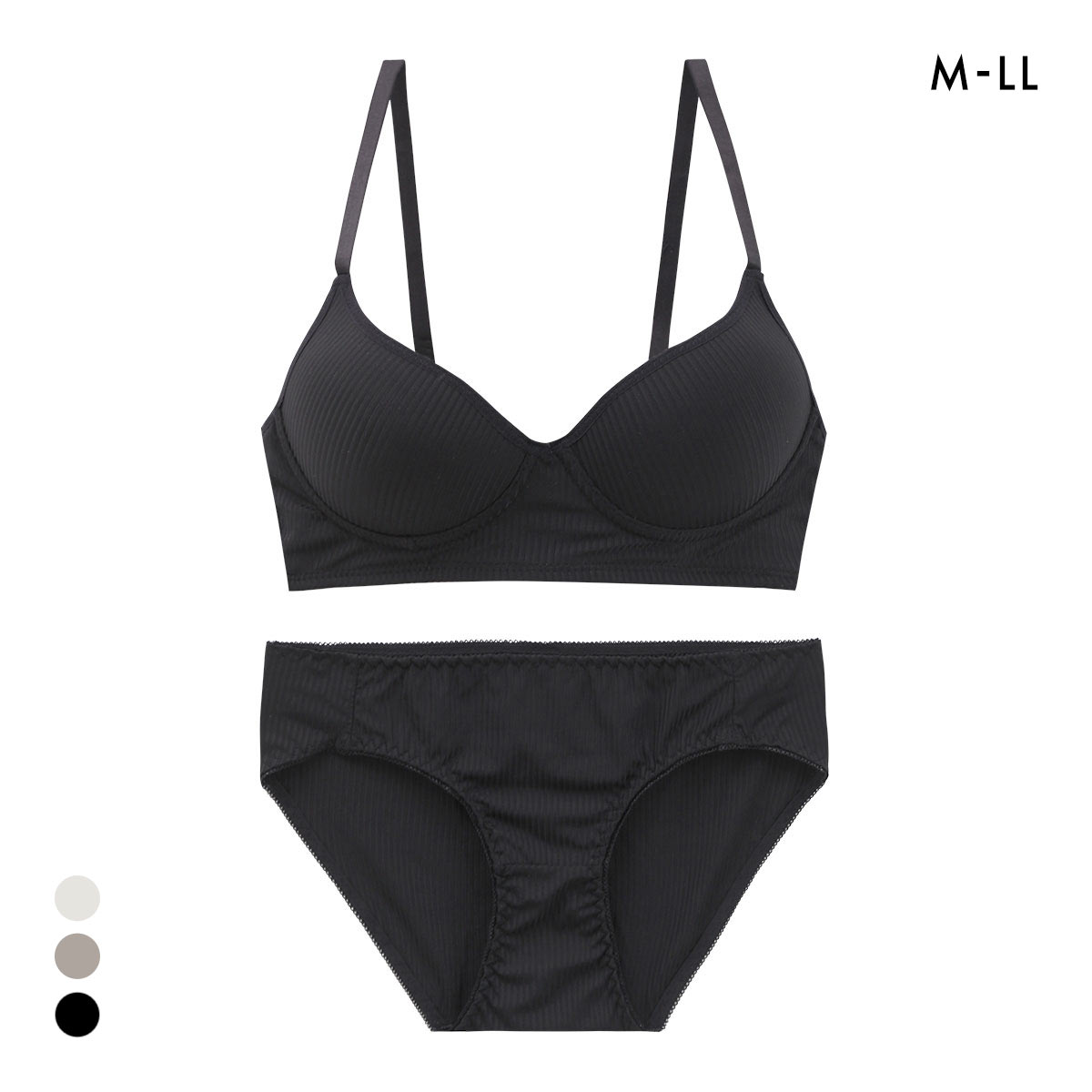 サンエイ リラックス＆ナチュラル シンプルリブ ノンワイヤー ブラ