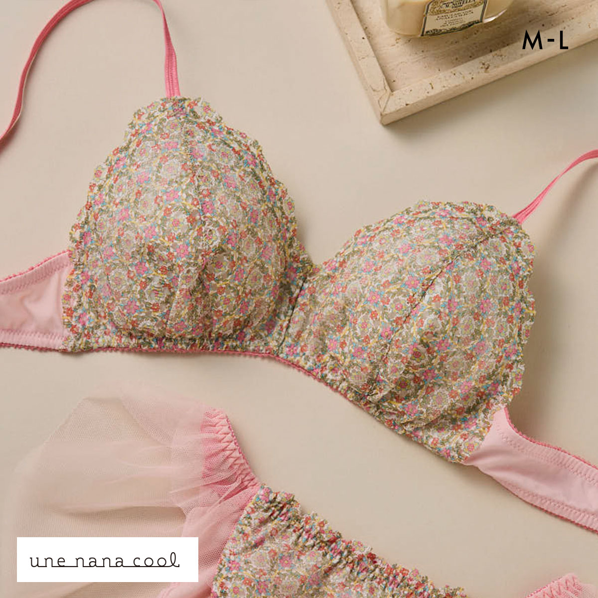 ウンナナクール MADE WITH LIBERTY FABRIC 三角レース ノンワイヤー