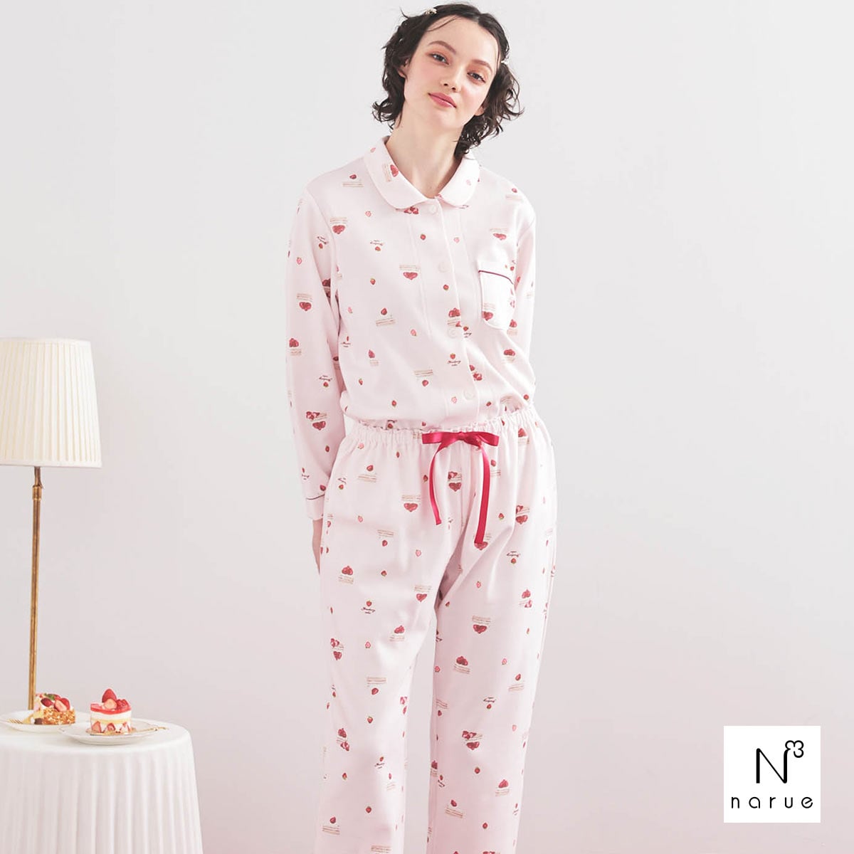 ナルエー パジャマ エアーニットプリン＆ショートケーキシャツパジャマ