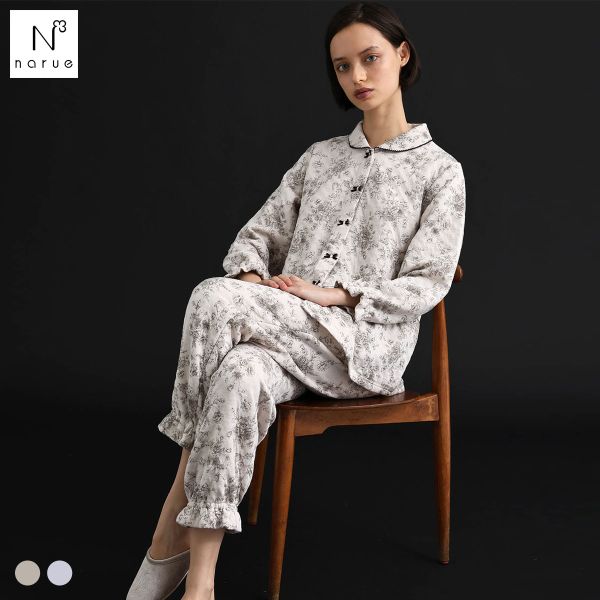 ナルエー パジャマ 裏綿接結(綿入り)トワルドラパンワンピース ルーム