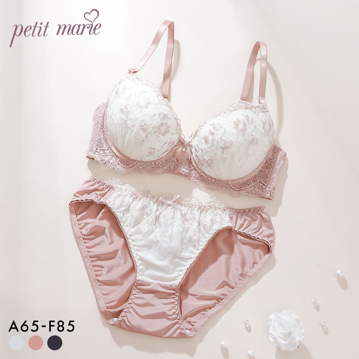 プチマリー ミスティフルール ブラセット ABCDEF ブラジャー ショーツ