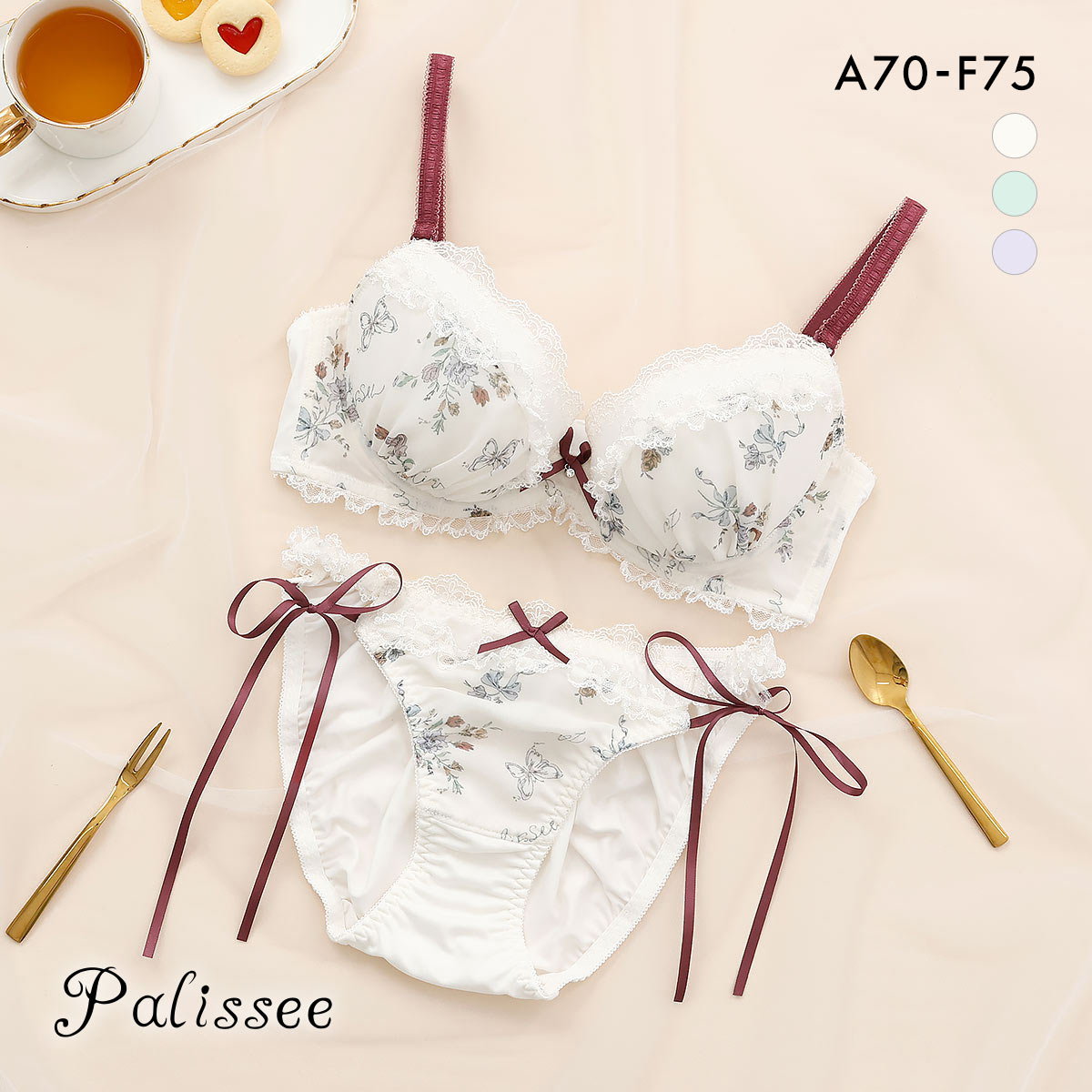 パリーゼ クラシカルガーリー ブラセット サイドリボン ABCDEF