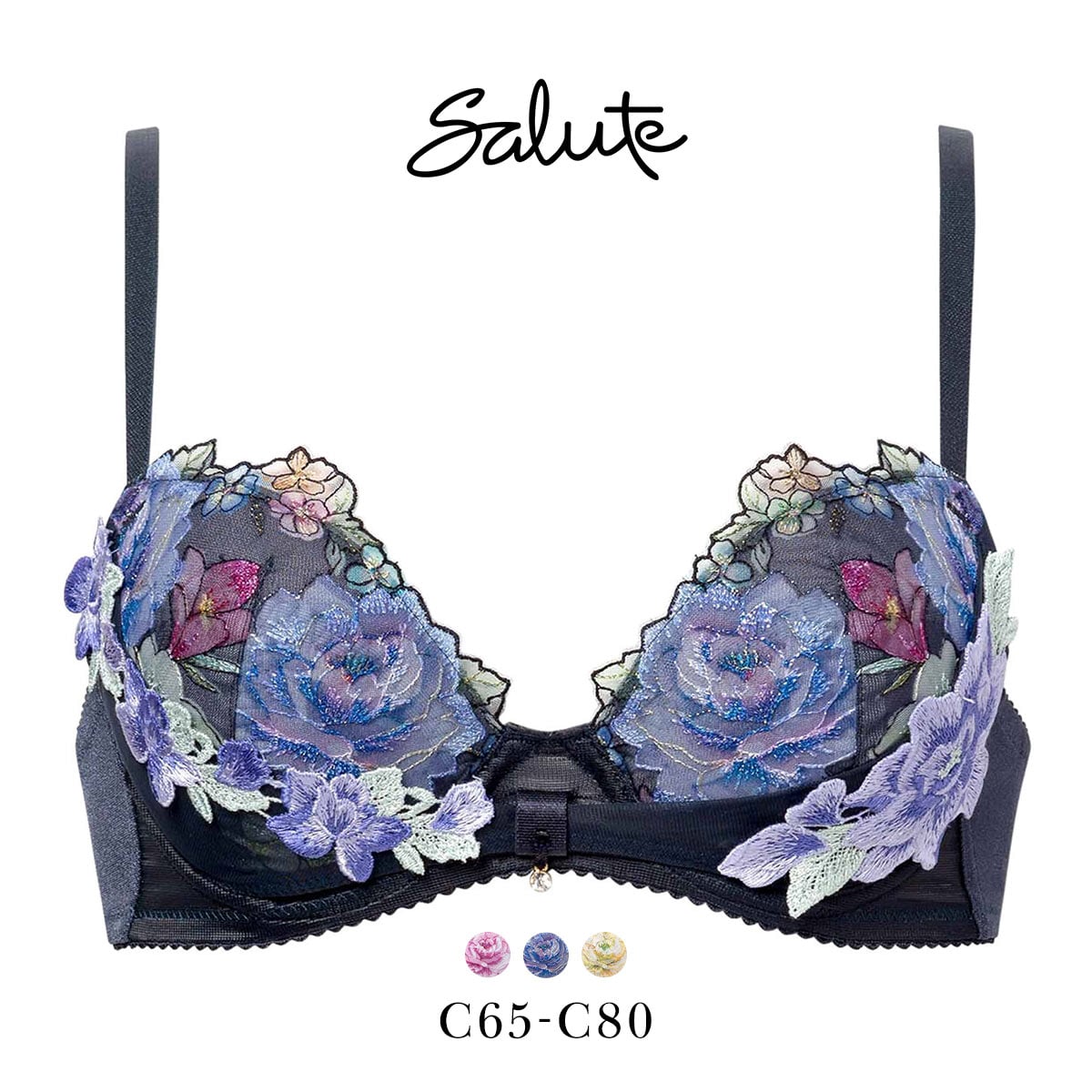 ワコール サルート 21グループ 21G リボンブラ ブラジャー C 谷間