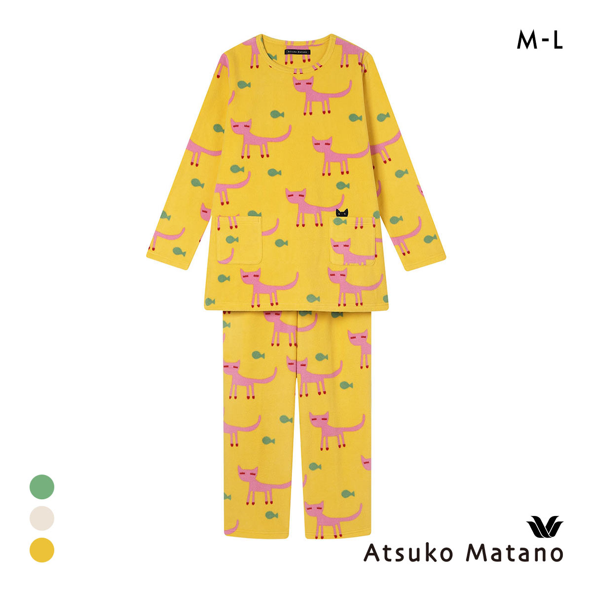 ワコール マタノアツコ フリース 長袖 パジャマ 上下セット ルーム