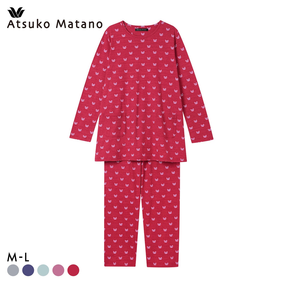 ワコール Wacoal マタノアツコ ATSUKO MATANO ねこ 長袖 パジャマ 上下