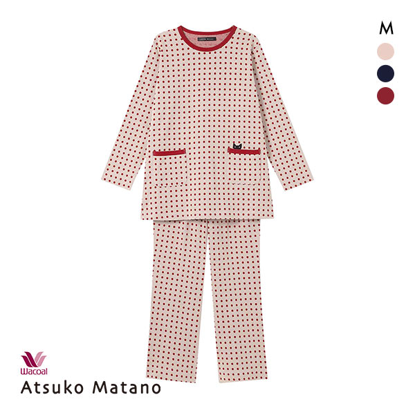 ワコール マタノアツコ ワンピース ルームウェア パジャマ ドット 綿