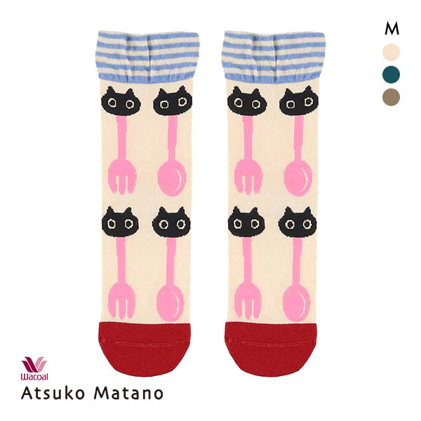 ワコール マタノアツコ クルーソックス 靴下 ルームソックス