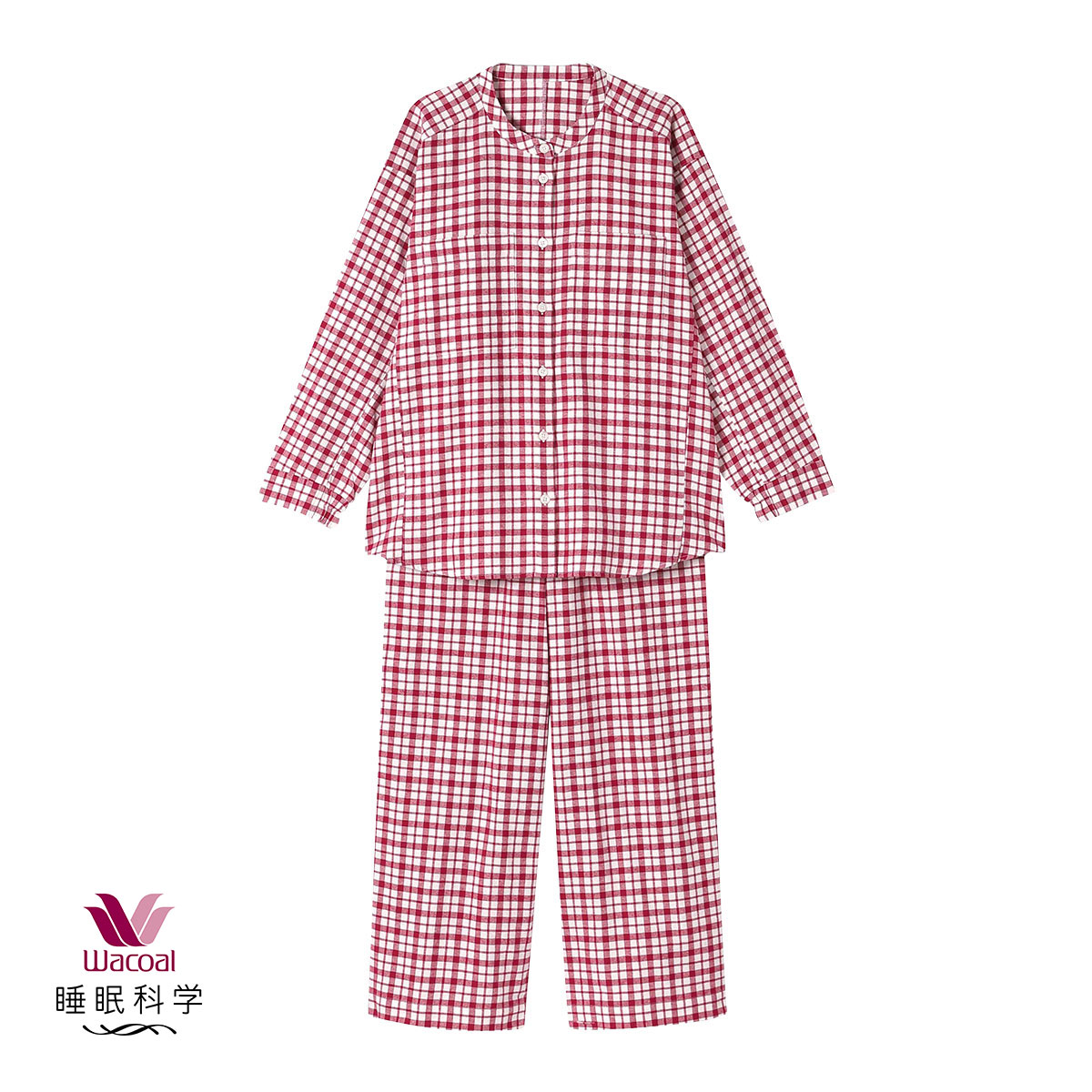ワコール 睡眠科学 レディース シャツパジャマ 長袖 上下セット