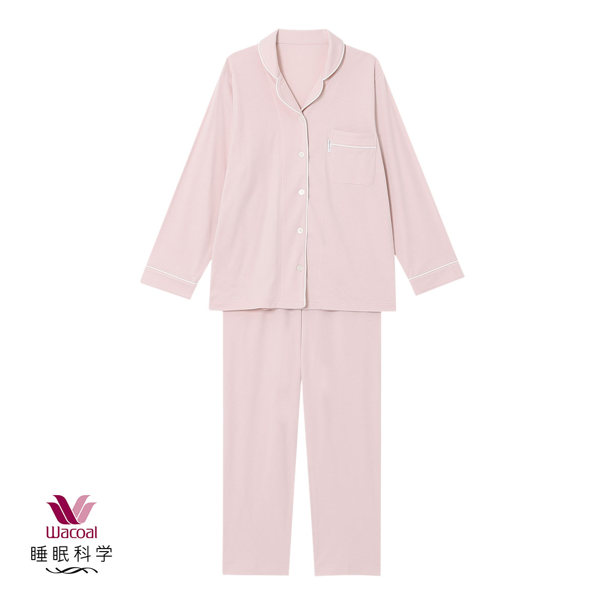 ワコール Wacoal 睡眠科学 シャツパジャマ 綿100％ なめらかで