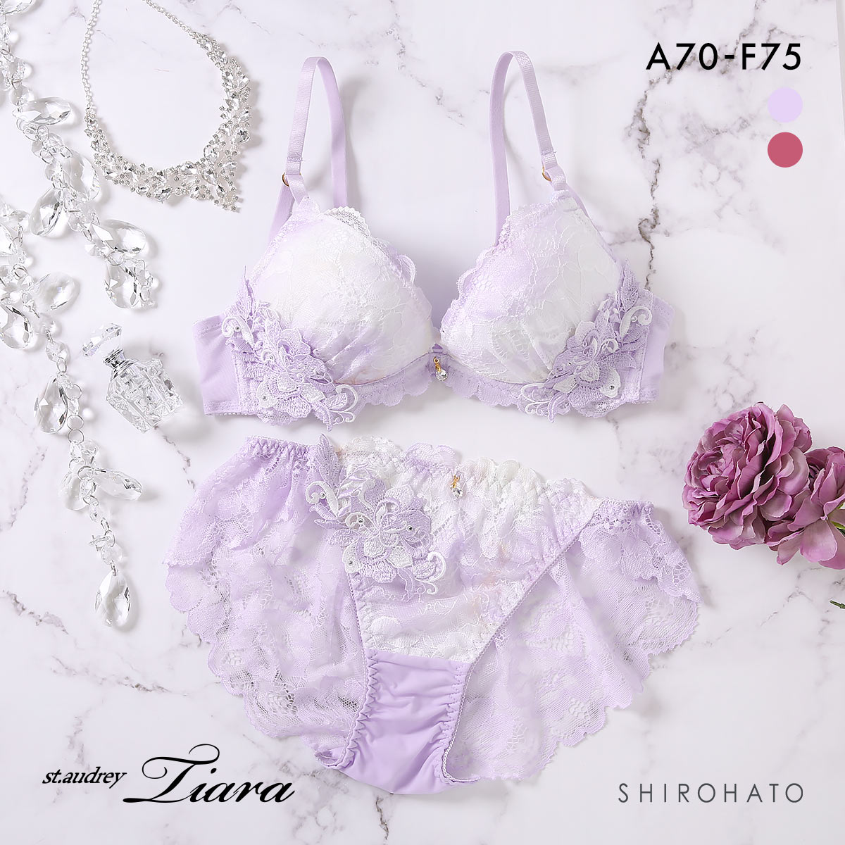 セントオードリーティアラ ドーリーフラワーモチーフ ブラジャー