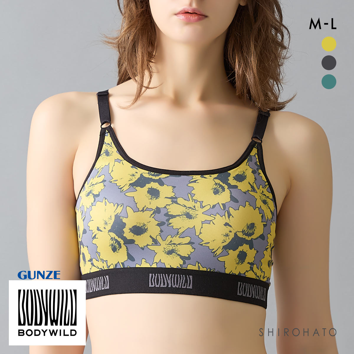 グンゼ ボディワイルド レディース プリントハーフトップ BODYWILD