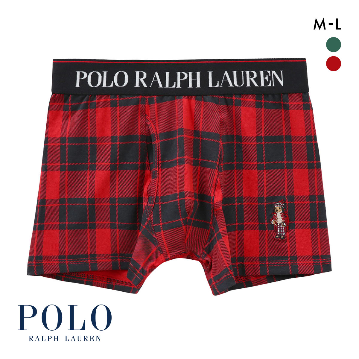ポロ ラルフ ローレン Red Toggle Holiday Bear ボクサーパンツ 前あき