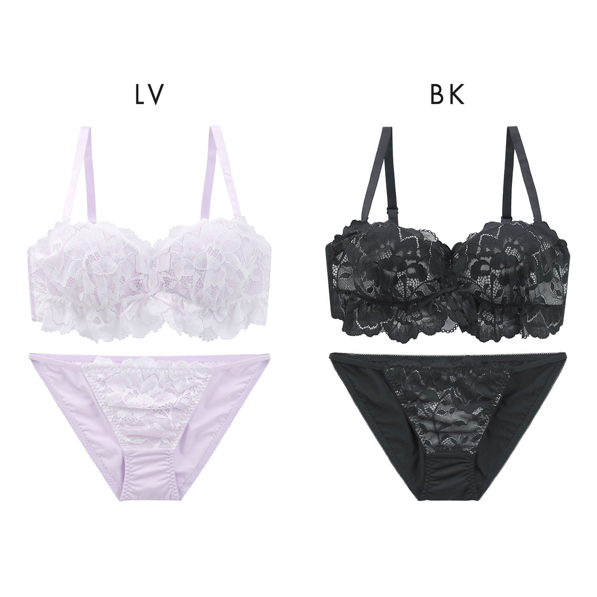 スパイシー レーシーカバーフリル ハーフカップ ブラセット ABCD